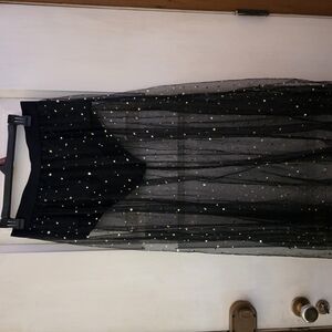 Elegant Black and Gold Maxi Skirt